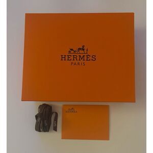 Hermes  Large Vibrant Orange Storage Gift Box Only with Ribbon